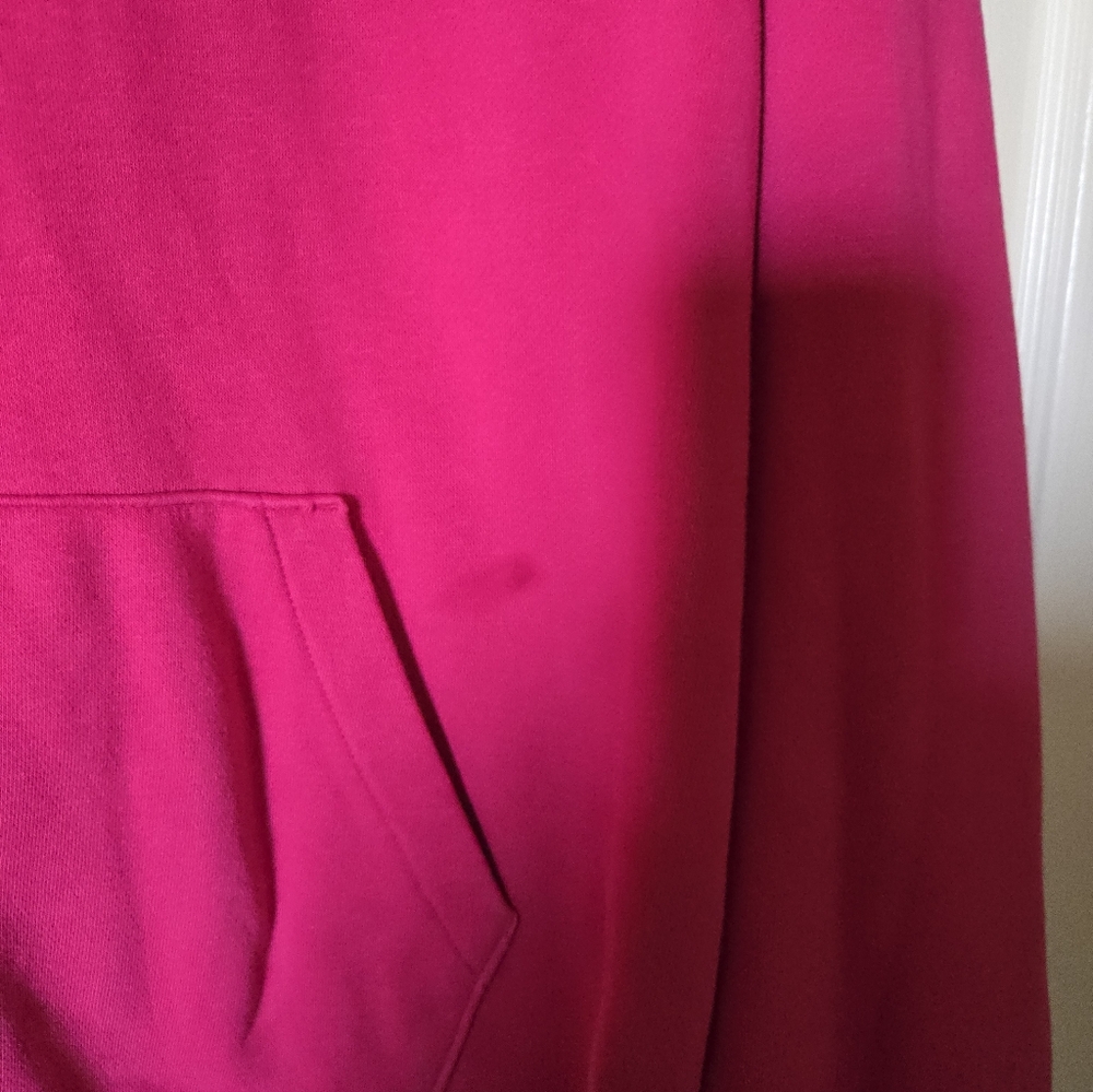 Nike Hot Pink Pullover Hoodie with White Swoosh - Picture 3 of 4